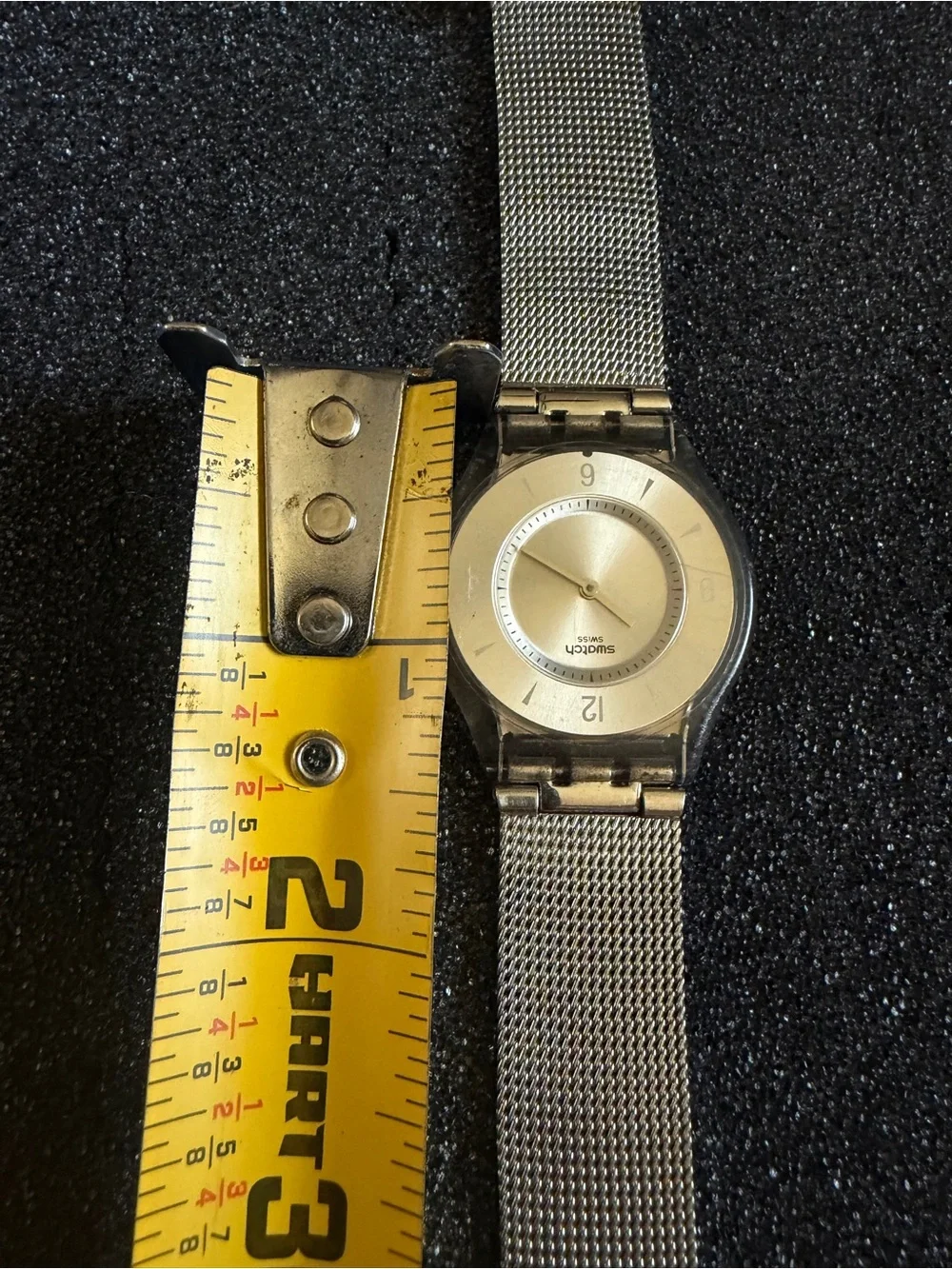 Vintage Swatch Silver Metal Knit Watch